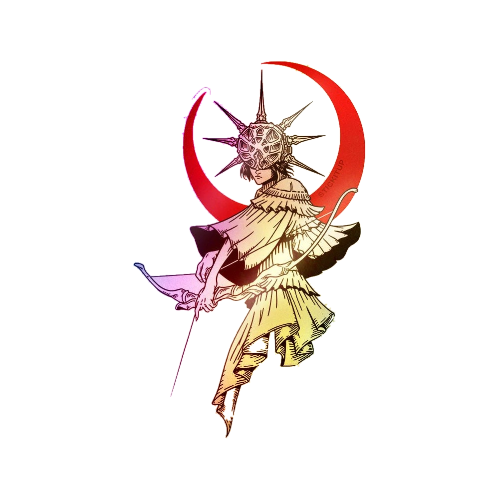 Crescent Moon Figure Holographic Stickers